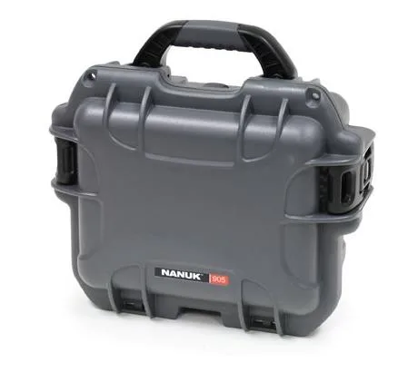 NANUK 905 graphite waterproof case with cubed foam interior