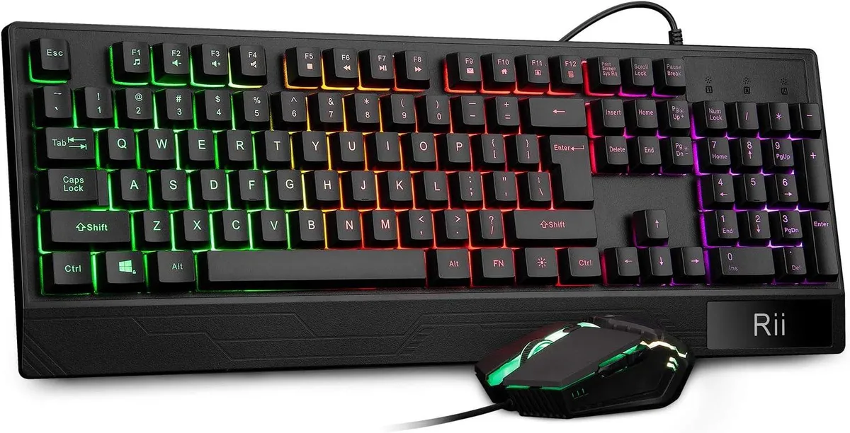 usbroway usbroway RK400 Gaming Keyboard &amp; Mouse Combo 104 Keys RGB Wired Wrist Rest Black — product photo