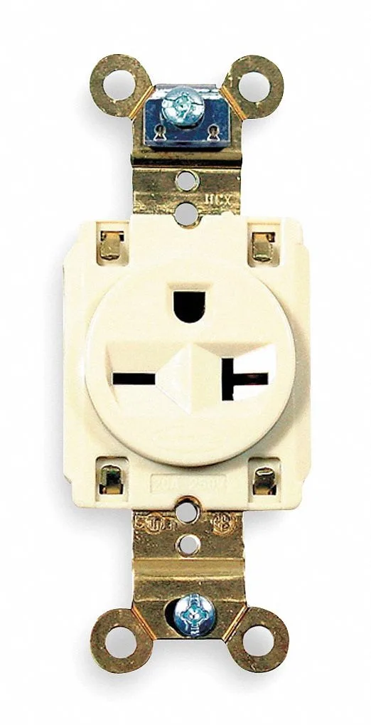 Hubbell Incorporated Hubbell Incorporated HBL5461I 20 A 6-20R Ivory Receptacle — product photo