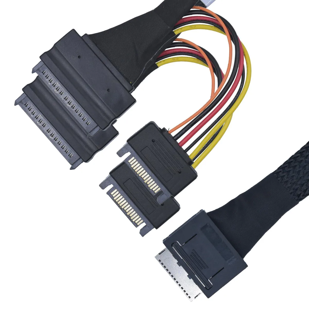 Vszerda Vszerda LLS-CB-1OC2UT-01 PCIe 4.0 Oculink SFF-8611 8X to 2 SFF-8639 U.2 Cable 1.6ft — product photo