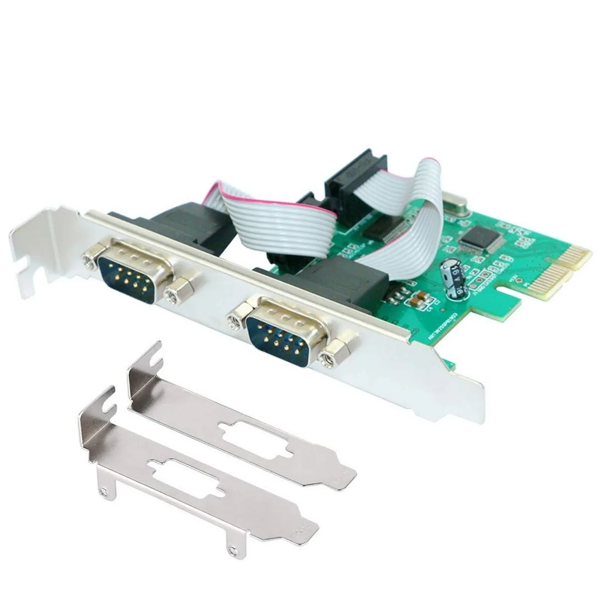 ALSEYE ALSEYE 2 in 1 Accessory PCIe 2-Port Serial Card WCH382 Low Bracket — product photo