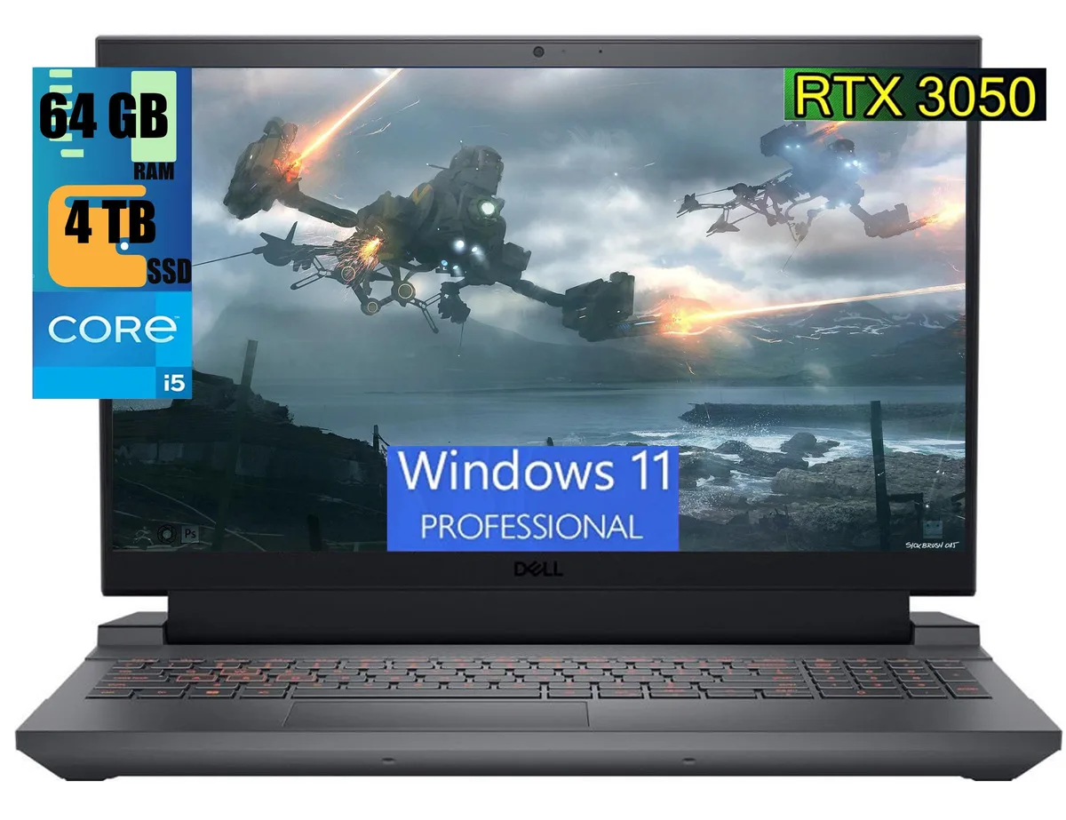 DELL DELL G15 5530 15 gaming laptop i5-13450HX RTX 3050 6GB 64GB DDR5 4TB — product photo