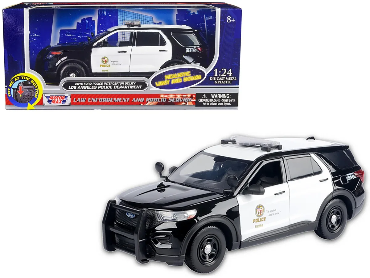 MOTORMAX MOTORMAX 2015 Ford Police Interceptor Utility LAPD 1/24 Diecast with Lights and Sounds — product photo
