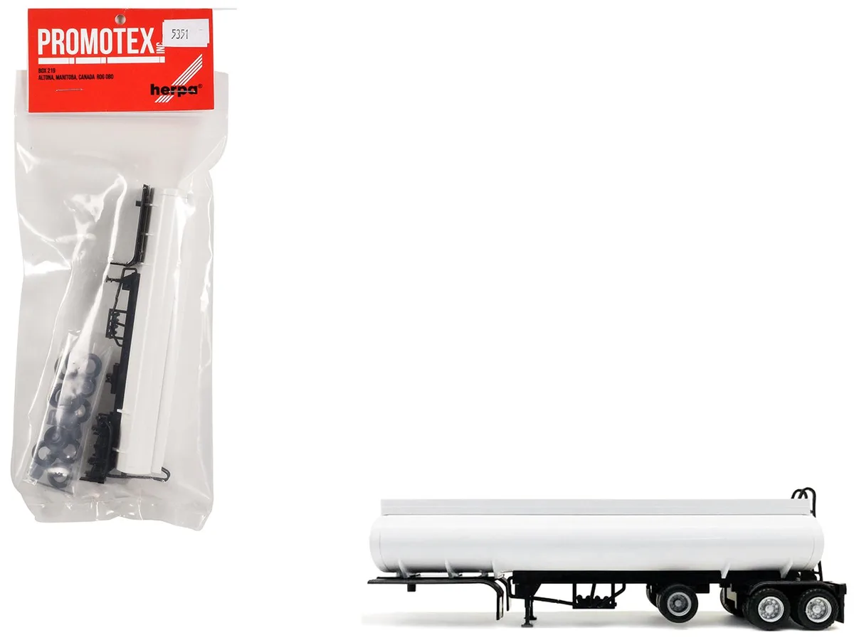 Promotex Promotex Tag-Axle Elliptical Tanker Trailer White 1/87 (HO) 5.5 in — product photo