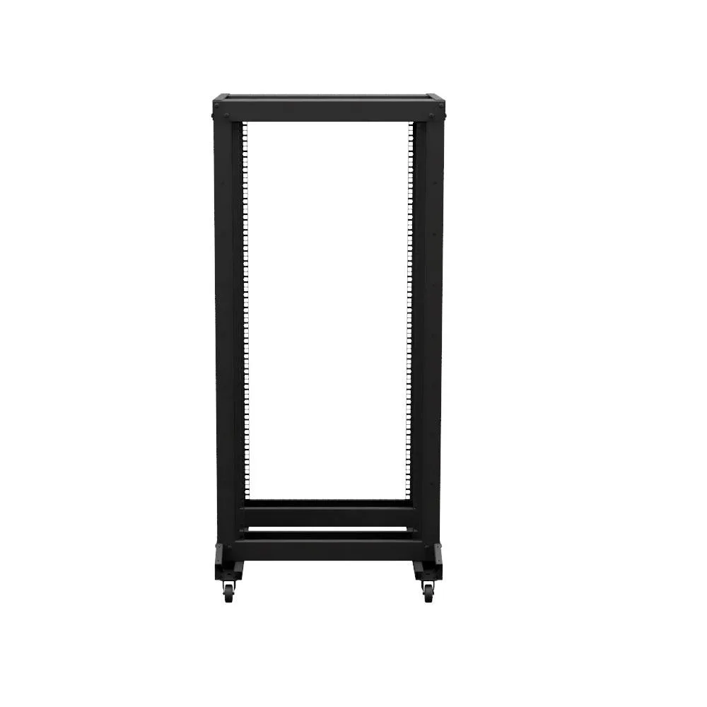 NavePoint NavePoint 4-Post Adjustable Server Rack 25U Cage Nuts Casters Black SRB Series — product photo