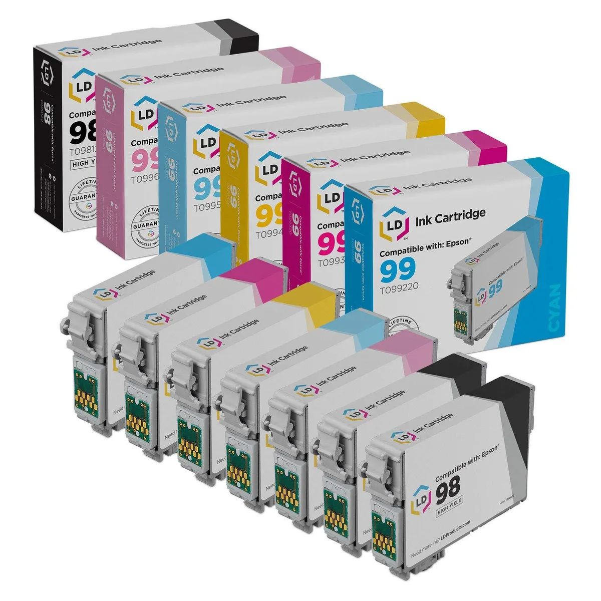LD Products LD Products Epson 98/99 High Yield 7-Pack Ink Cartridges — product photo