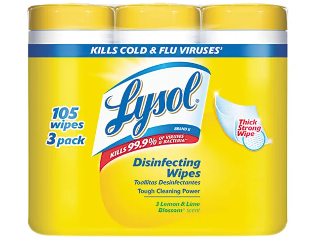 Reckitt Benckiser Reckitt Benckiser 82159 Lysol Disinfecting Wipes 35 Count Lemon Lime Blossom 3 Pack cleaning — product photo