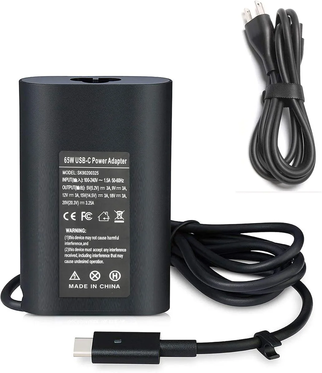 Compact black USB-C power brick with 1.8 metre cord