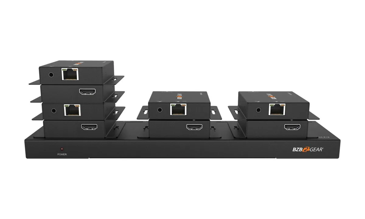 BZBGEAR BZBGEAR BG-HDA-E18 1x8 HDMI splitter kit with 8 receivers up to 230ft — product photo