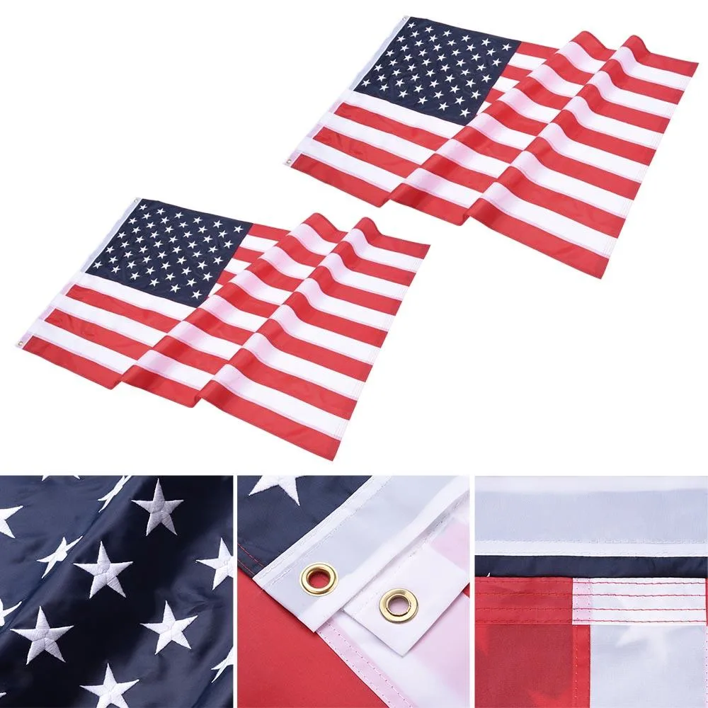 Yescom USA, Inc. Yescom USA, Inc. 22FLA003-US35X2 2 Pcs 3x5 ft Flag 210D Oxford UV Resistant Brass Grommets — product photo