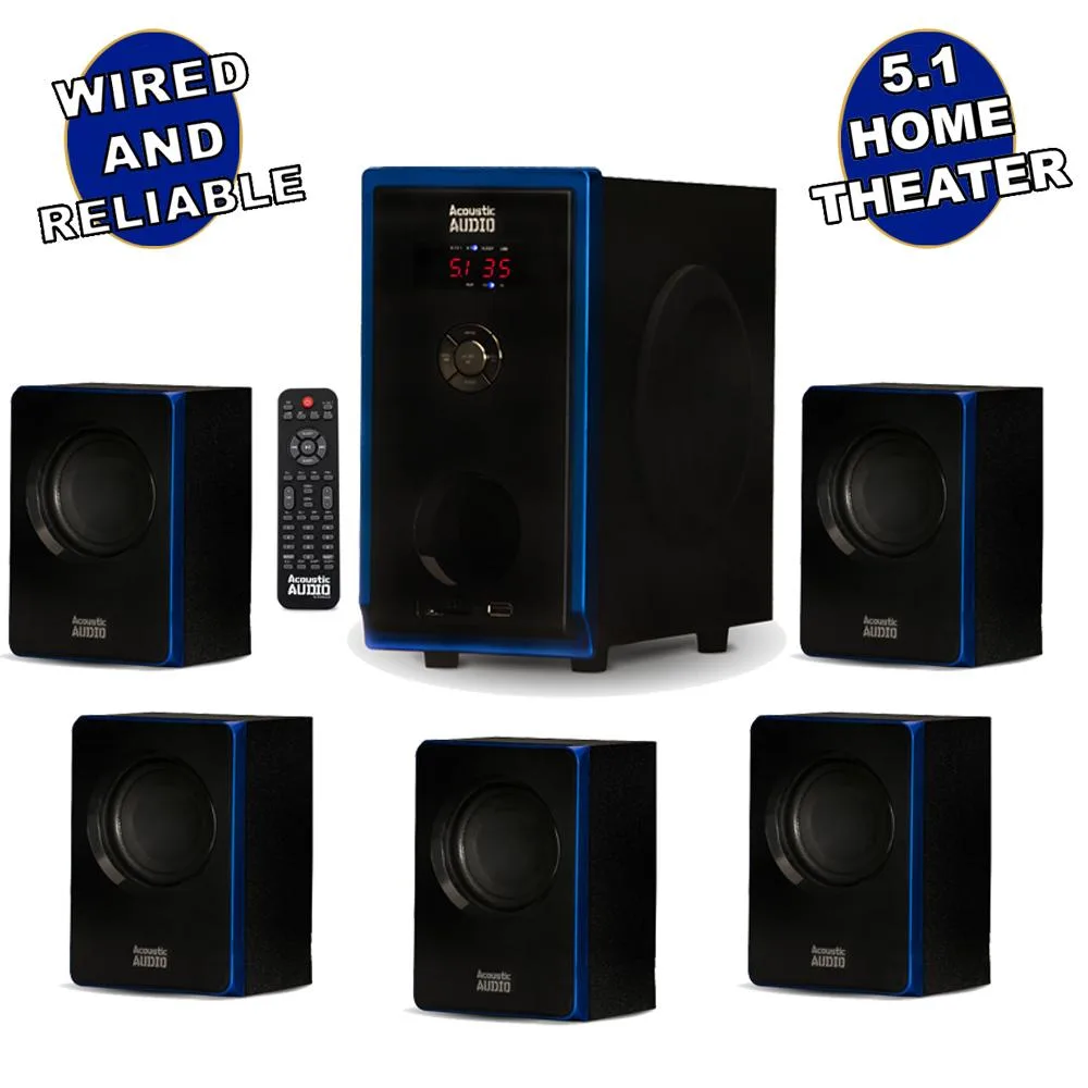 Acoustic Audio Acoustic Audio AA5102 5.1 home audio speaker system — product photo