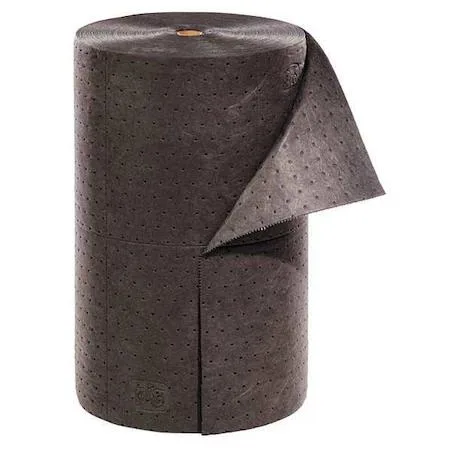 Gray polypropylene absorbent roll, perforated sheets, 24 inch by 150 foot
