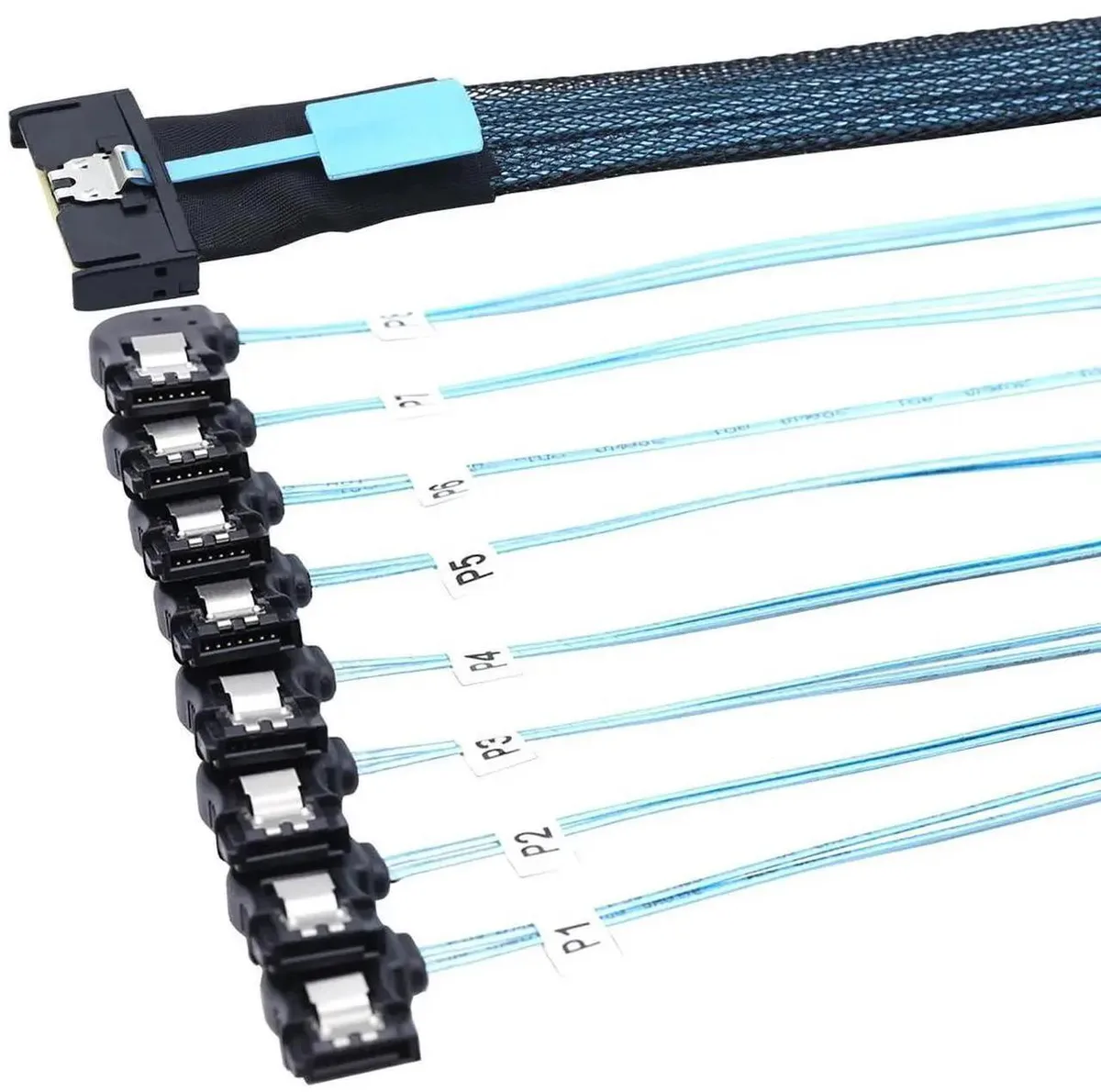 SMUGDESK SMUGDESK MCIO SFF-8654 8i to 8-Port SATA Cable 0.5m — product photo
