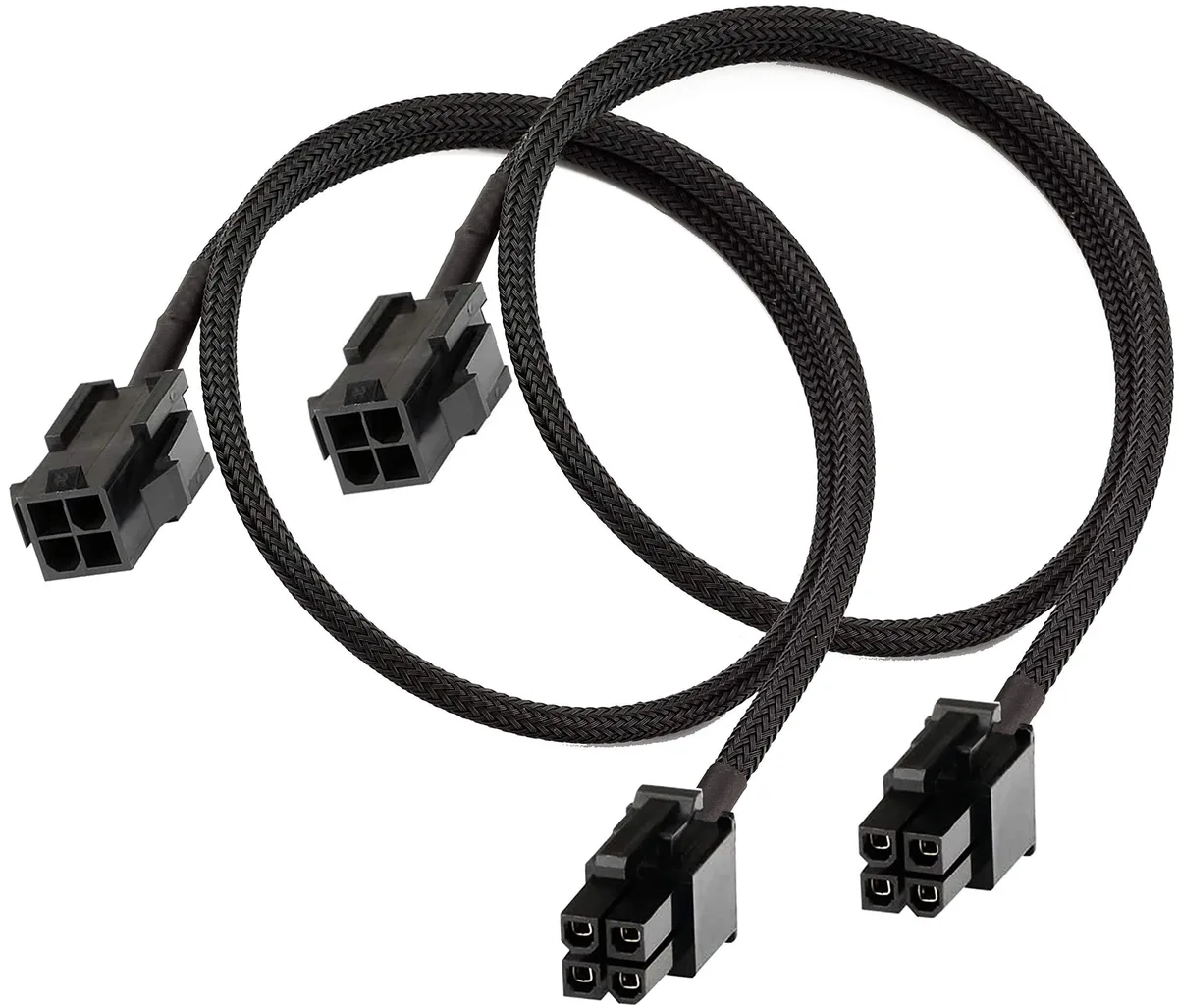 TeamProfitcom ATX CPU 4 Pin Male to Female Extension Cable 24 Inches 18AWG 200W 2 Pack — product photo