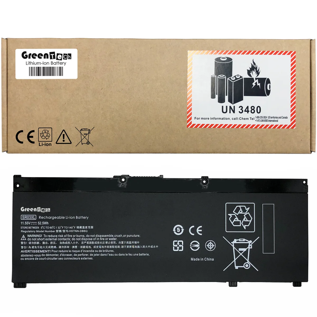 NShi NShi SR03XL 11.55V 52.5WHR laptop battery — product photo