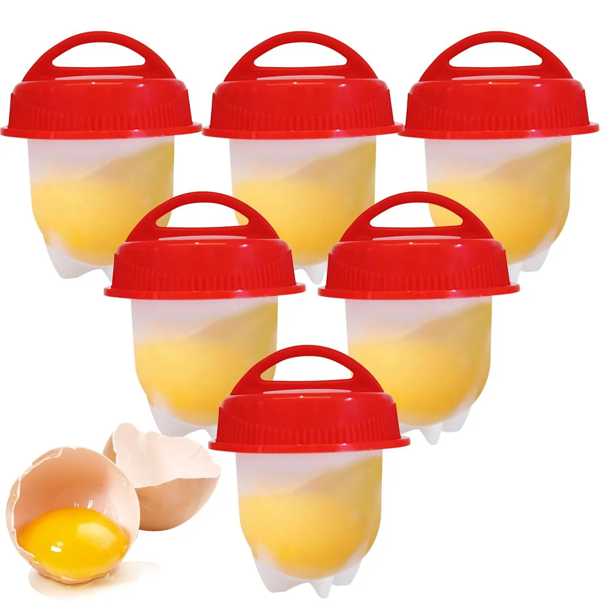  KINKIMISTINA 6-Piece Egg Cooker Set White — product photo