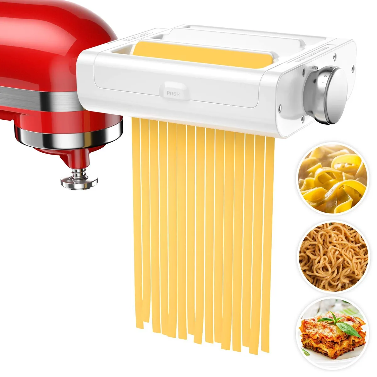 RETHONE 3-in-1 Pasta Maker Attachment White 8 Settings 5.5in Sheets — product photo