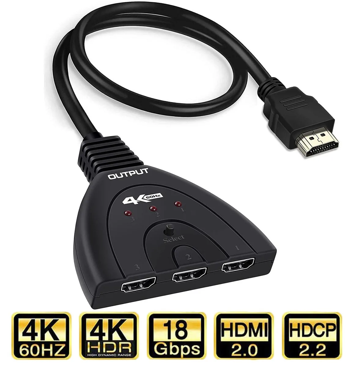 Jansicotek Jansicotek OZQ1 3-Port 4K@60Hz HDMI Switch — product photo
