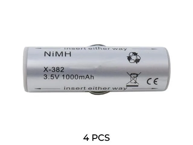 Four cylindrical 3.5V NiMH batteries in a pack