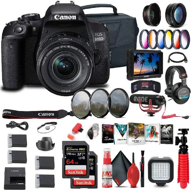 Canon Canon EOS Rebel 800D / T7i DSLR Camera 18-55mm Lens Monitor Bundle — product photo