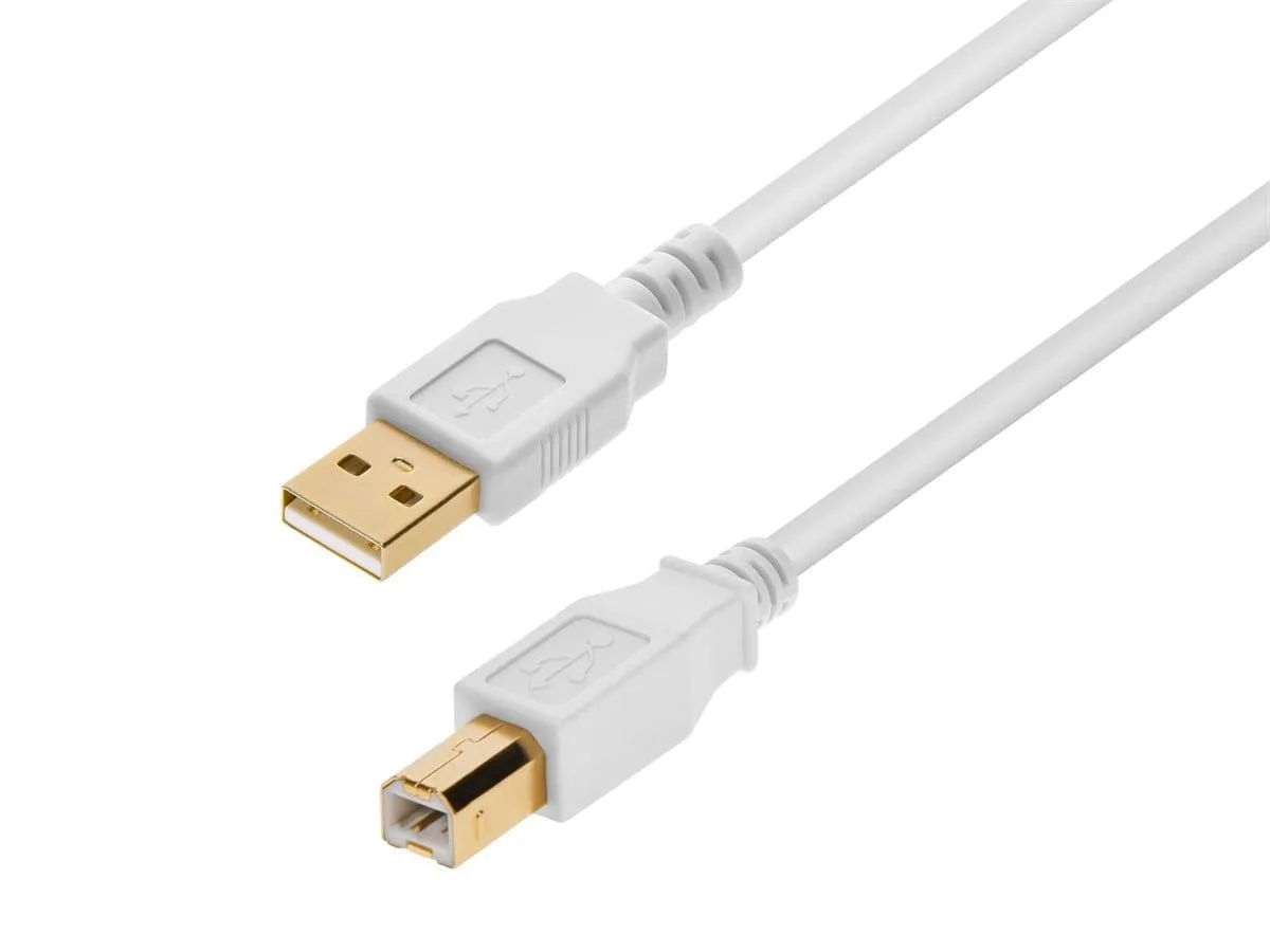Monoprice Inc. Monoprice Inc. 108616 USB 2.0 Cable 6 ft White Type-A to Type-B 28/24AWG — product photo