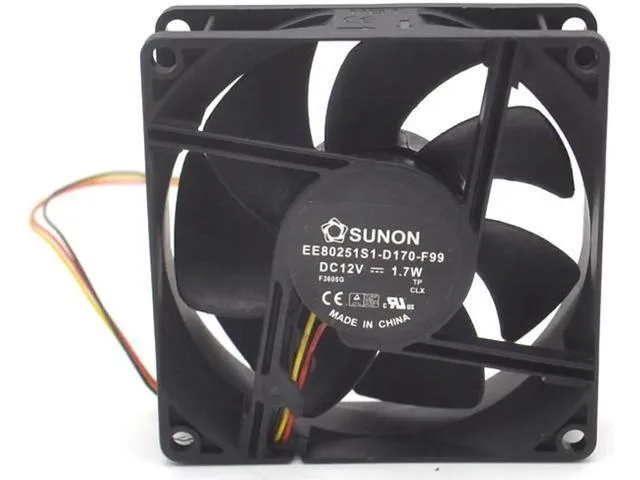 TSUJ TSUJ EE80251S1-D170-F99 12V 1.7W 3-pin 80x80x25mm industrial cooling fan — product photo