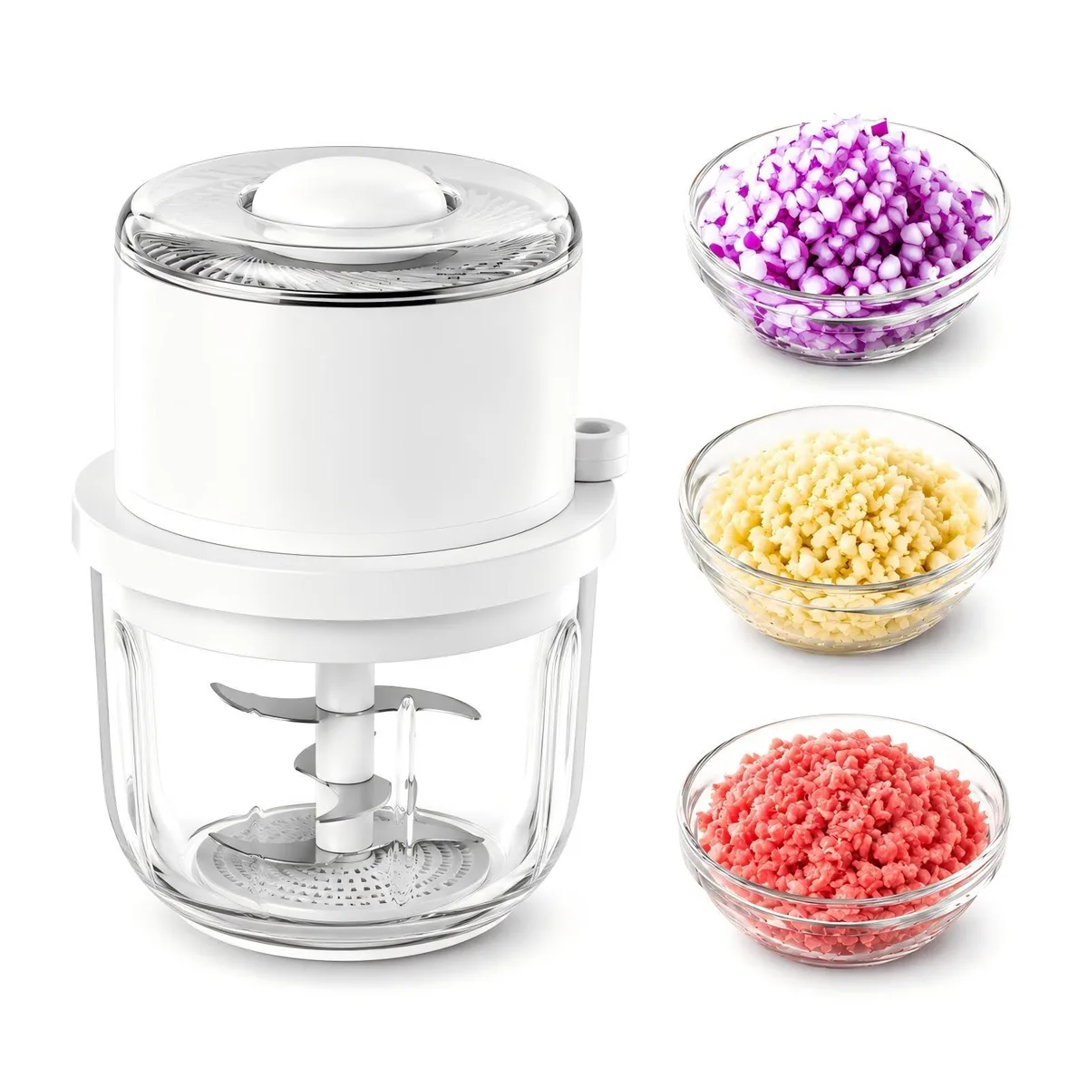  PracFlairy DDSZJ White 350ML 6-Blade Mini Food Processor — product photo