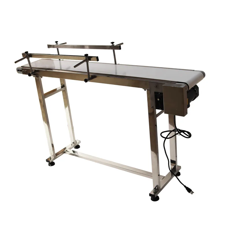Intsupermai Intsupermai 110V PVC Belt Conveyor 53in 7.9in Width Double Guardrail — product photo