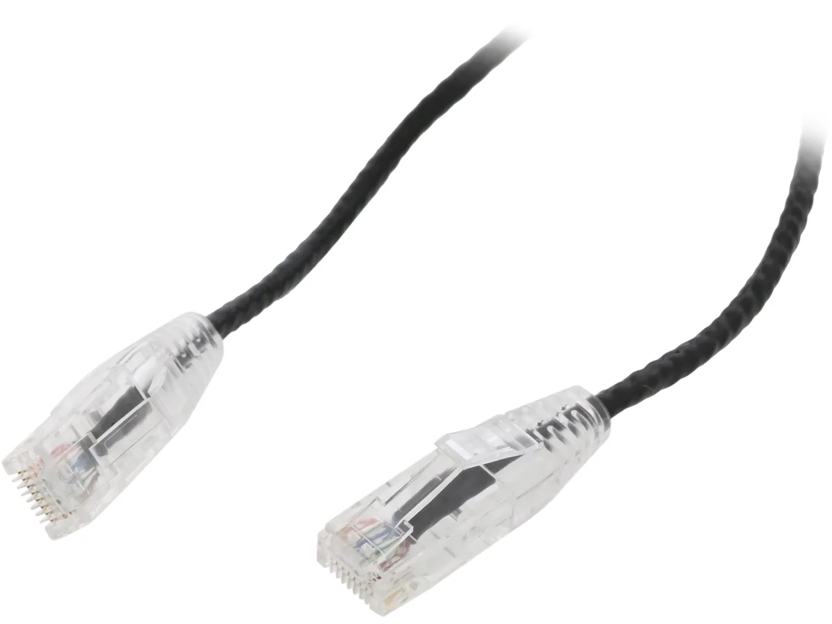 Nippon Labs Nippon Labs SLCAT6-28-6BK network ethernet cable 28 AWG 6 ft Cat 6 550Mhz Black — product photo