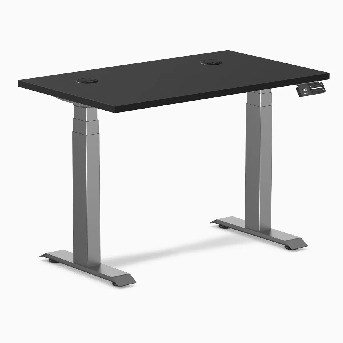 Desky Desky Dual Mini Sit Stand Desk Black Space Gray 40 x 24 in Grommets — product photo