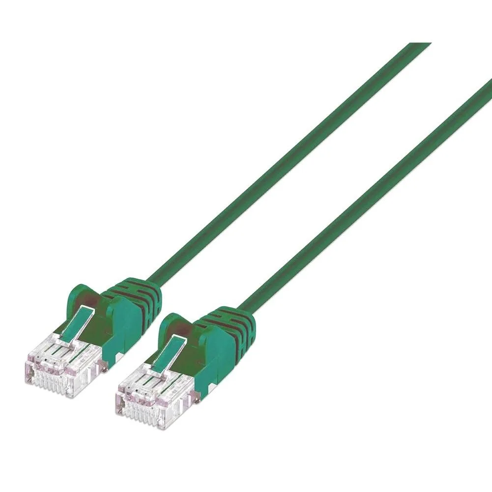 Intellinet Network Solutions Intellinet Network Solutions 743402 Cat6 U/UTP Slim Network Ethernet Cable 1 ft Green 30 AWG — product photo