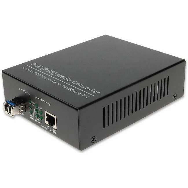 AddOn AddOn 10/100/1000Base-TX to 1000Base-LX SMF 1310nm 10km PoE Media Converter — product photo