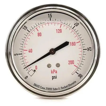 Value Brand Value Brand 4CFU9 Pressure Gauge Liquid Filled 3-1/2 In — product photo