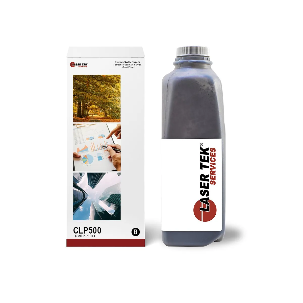 Laser Tek Services Laser Tek Services CLP500 Compatible Black Toner Refill Kit — product photo