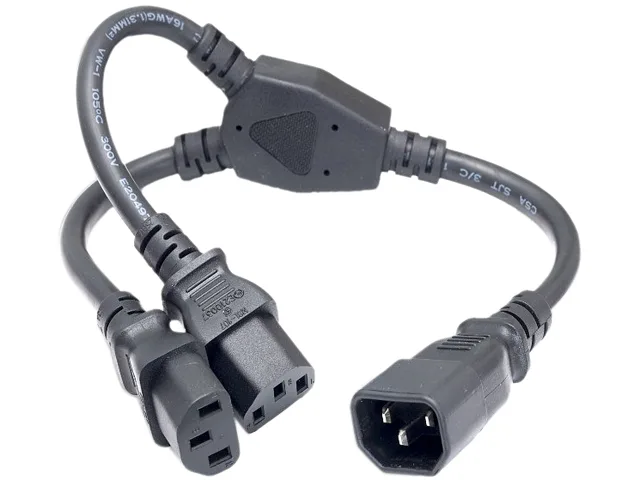 Nippon Labs Nippon Labs 30P-10W1-161413Y-14 power splitter cord 14" C14 to C13 x2 16 AWG — product photo