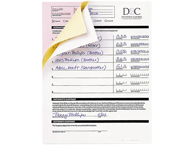 Nekoosa Nekoosa 17393 Carbonless Paper Single-Part White 8-1/2 x 11 2500 Sheets — product photo