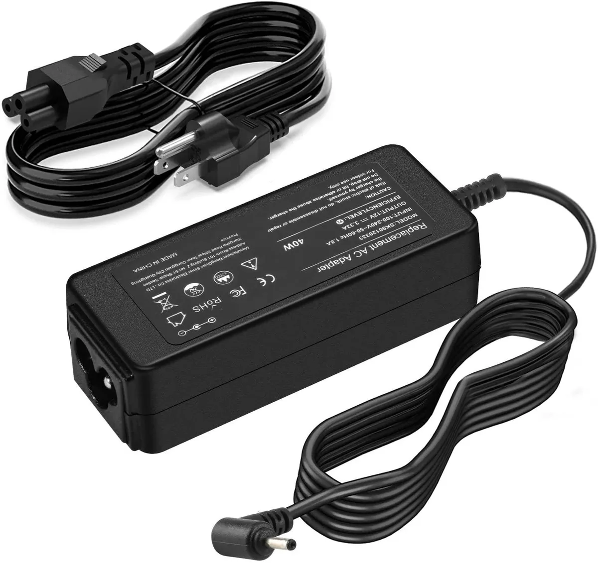 myVolts myVolts 40W AC Adapter 12V 3.33A 2.5mm 0.7mm for Samsung Chromebook 11.6" 303 503 500 300 500 700 Series — product photo