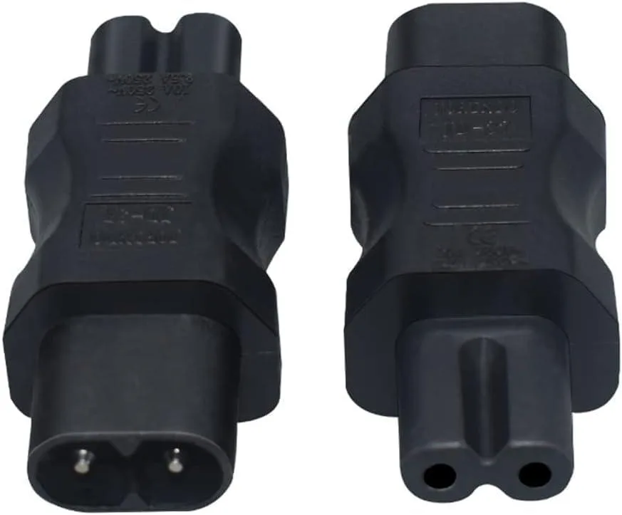 TeKit TeKit 2-Pack IEC 60320 C8 to C7 Power Adapter Cord 1 Foot Black — product photo