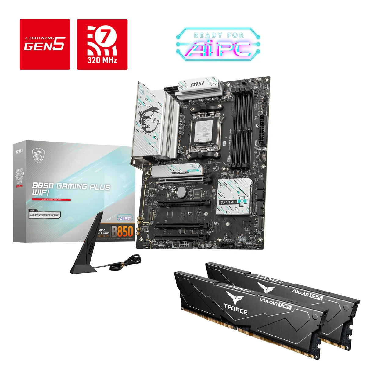 MSI MSI Kit AMD B850 I embedded solution motherboard memory combo 32GB DDR5 6000 AM5 — product photo