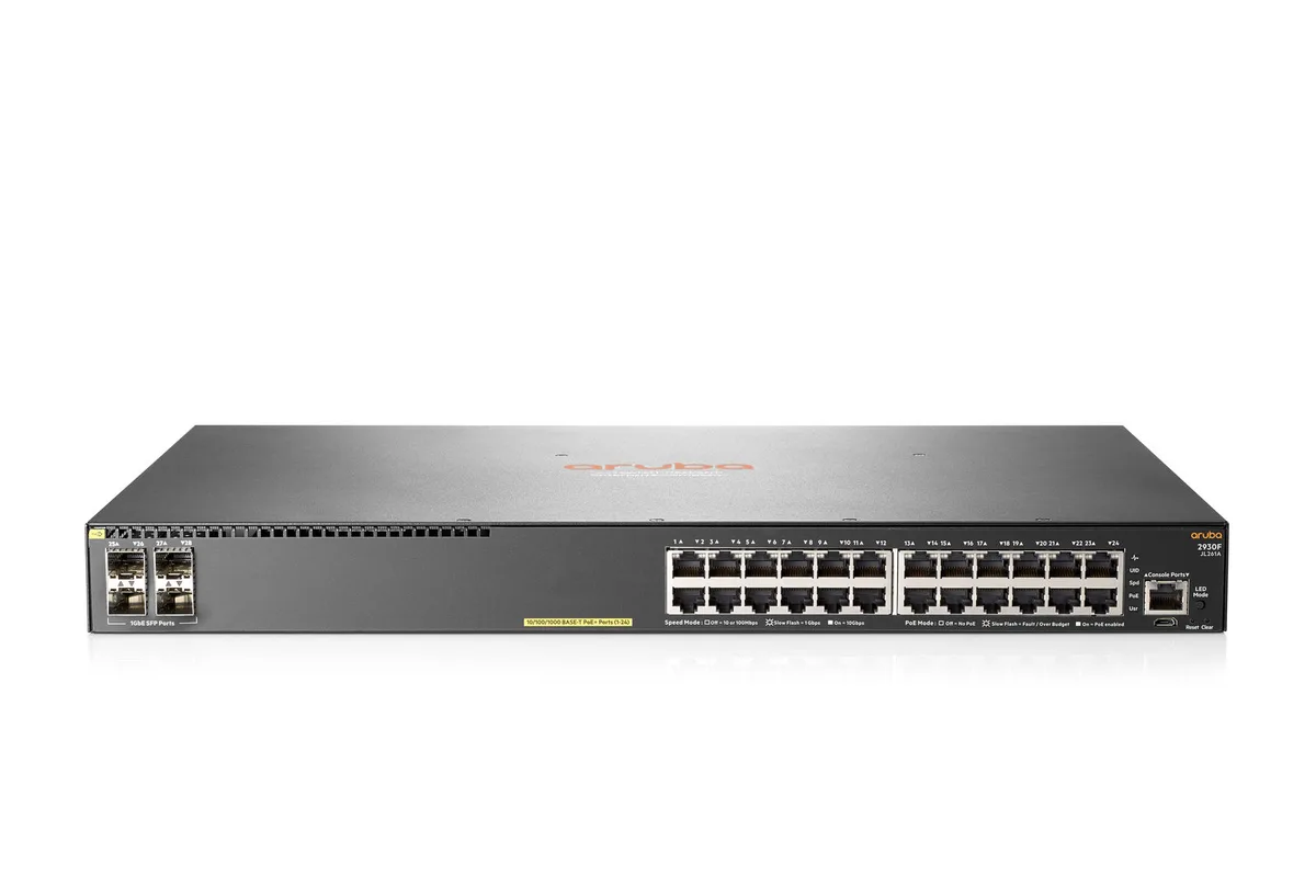 HP HP JL261A Aruba 2930F 24G PoE+ 4SFP network switch — Produktfoto
