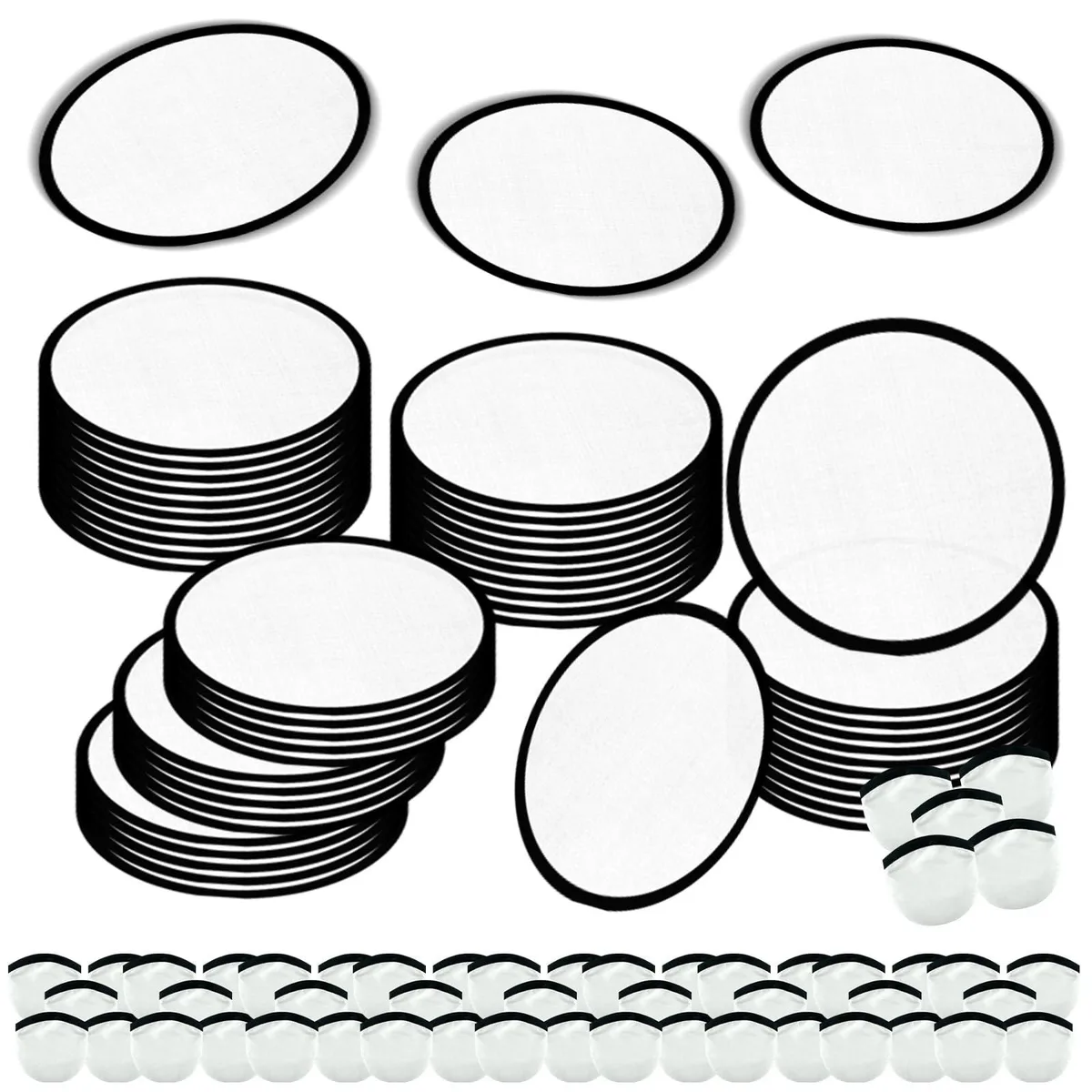 White foldable flying disc fan with black edge fabric and storage pocket