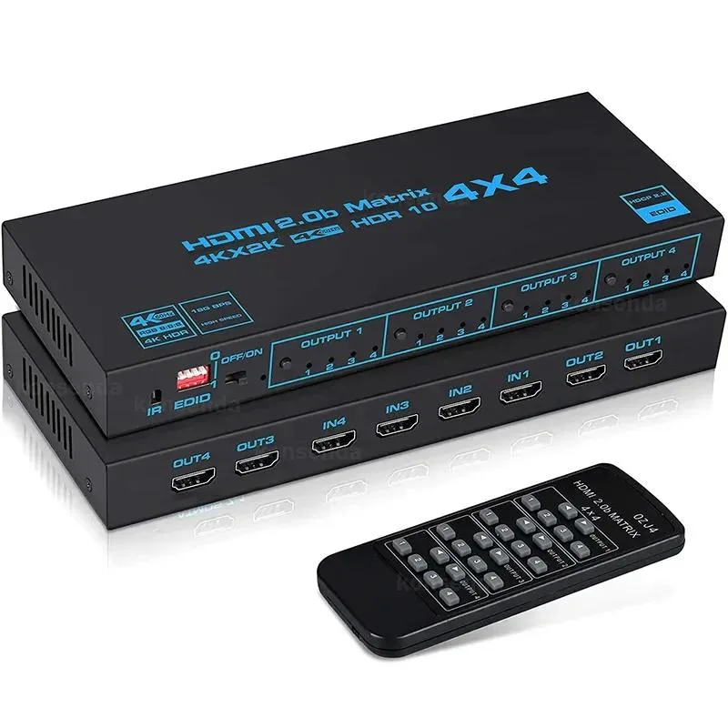 UTEK UTEK 4x4 HDMI Matrix Switch 4K 60Hz 18Gbps HDR EDID 16 modes HDCP 2.2 — product photo