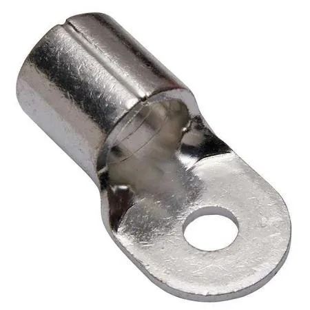 Copper compression lug, tin finish, one hole, 5 inches long