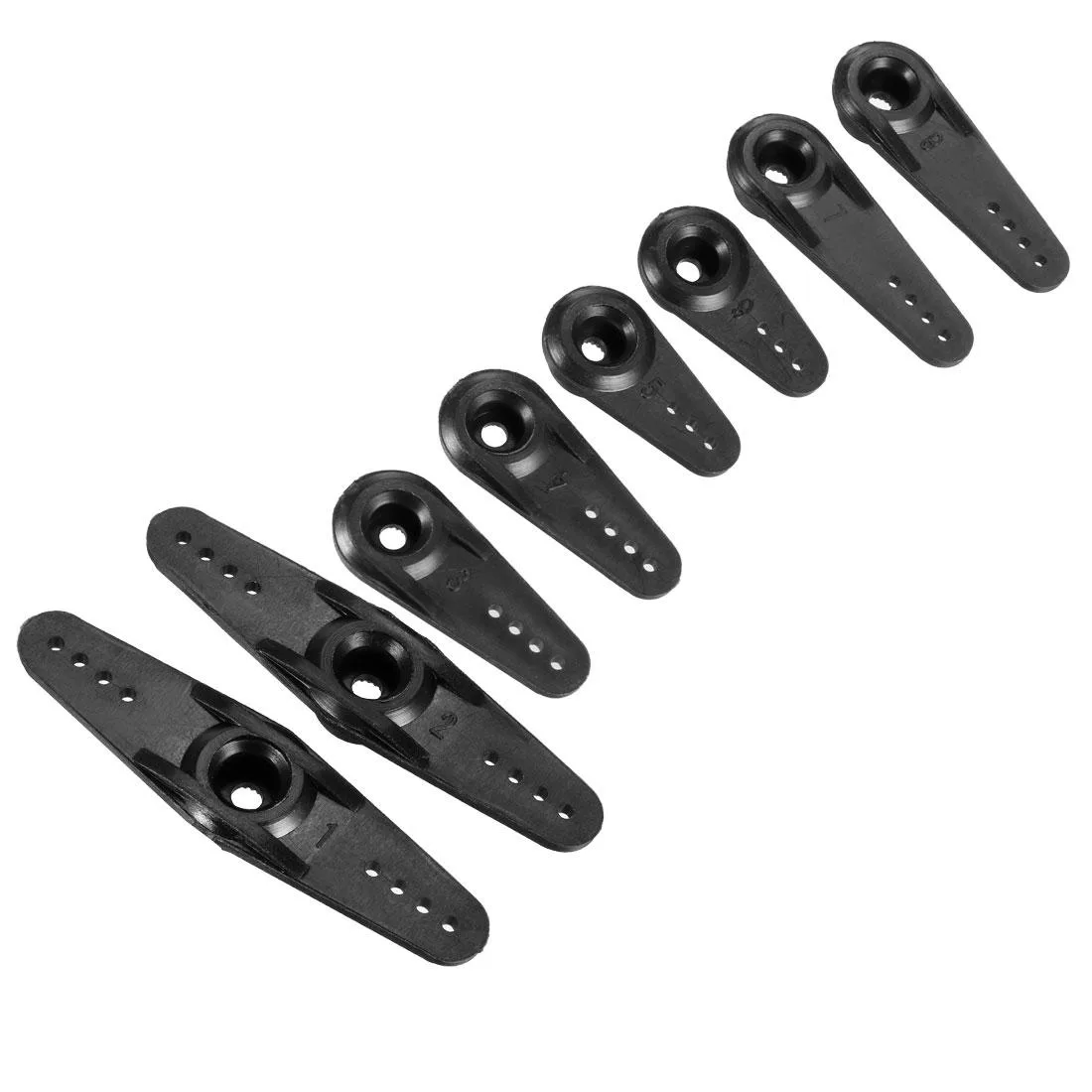 Unique-Bargains Unique-Bargains Plastic Servo Arm 24T Black 3mm Hole Single Double Arm Set — product photo