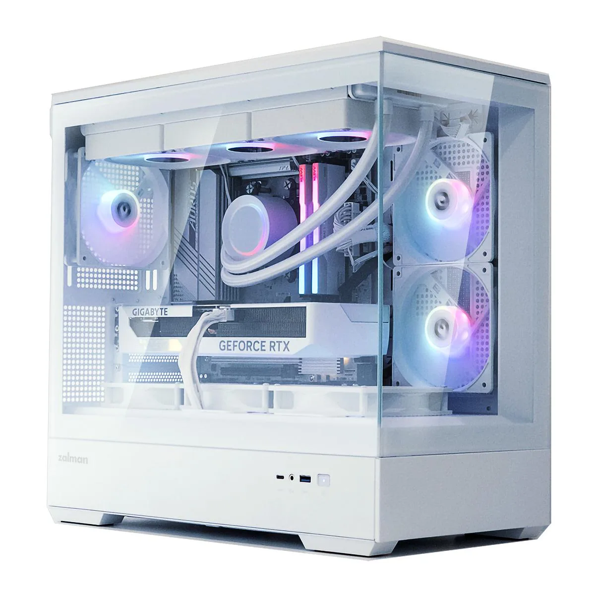 Zalman Zalman P30 Micro-ATX PC Case White 3×120mm ARGB Panoramic Glass — product photo