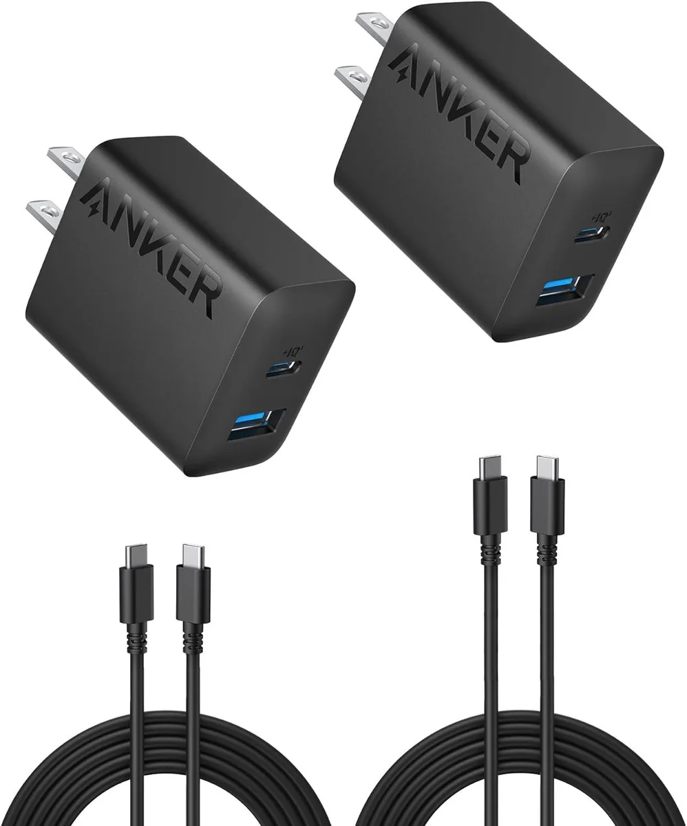 Choseal Choseal 20W Dual-Port Wall Charger 2-Pack with 5 ft USB-C Cables — product photo