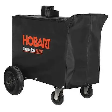 Black protective cover for Hobart Champion Elite welders, rectangular fabric with mildew stain water resistance