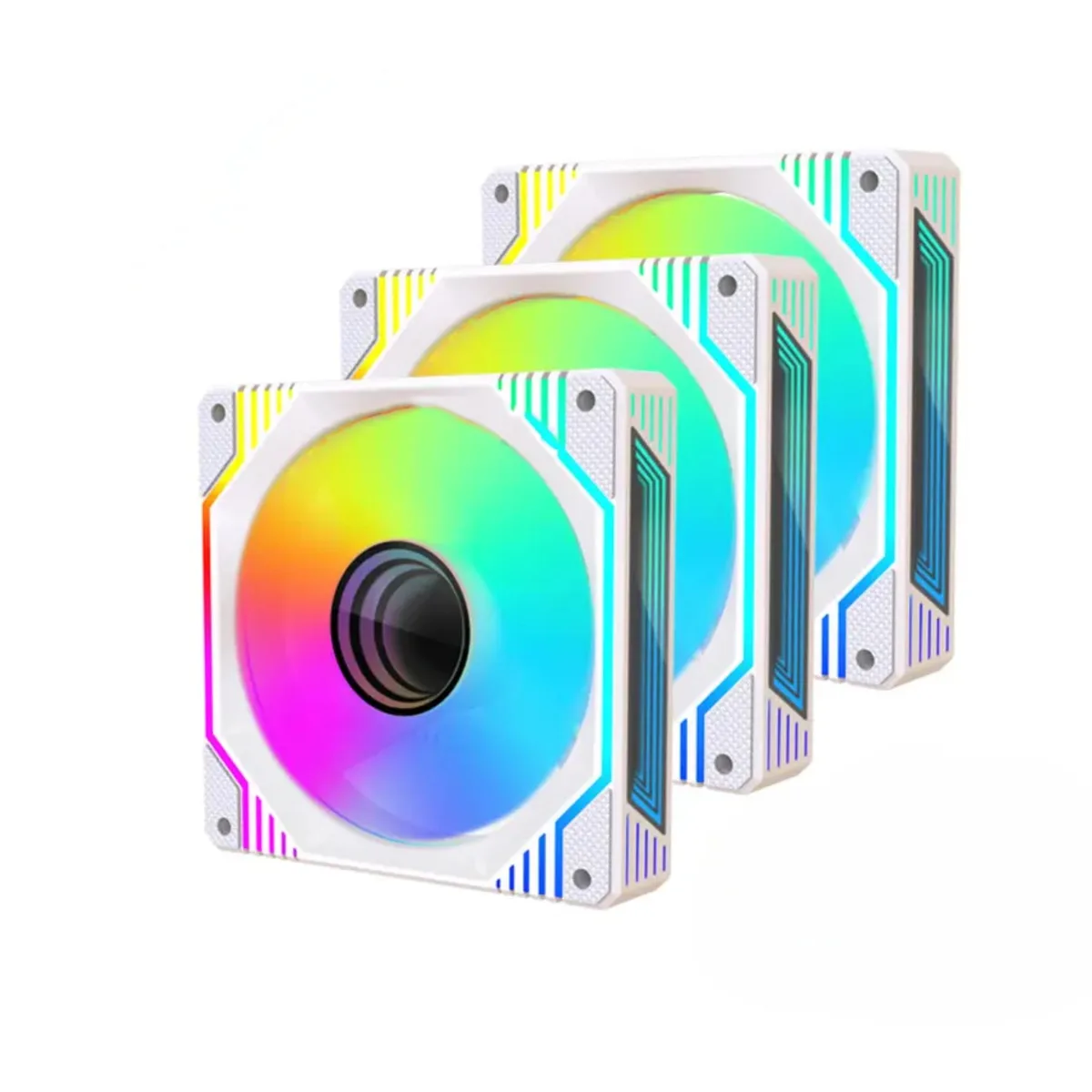 SUIUBUY SUIUBUY 3-Pack 120mm ARGB PWM Case Fan White — product photo