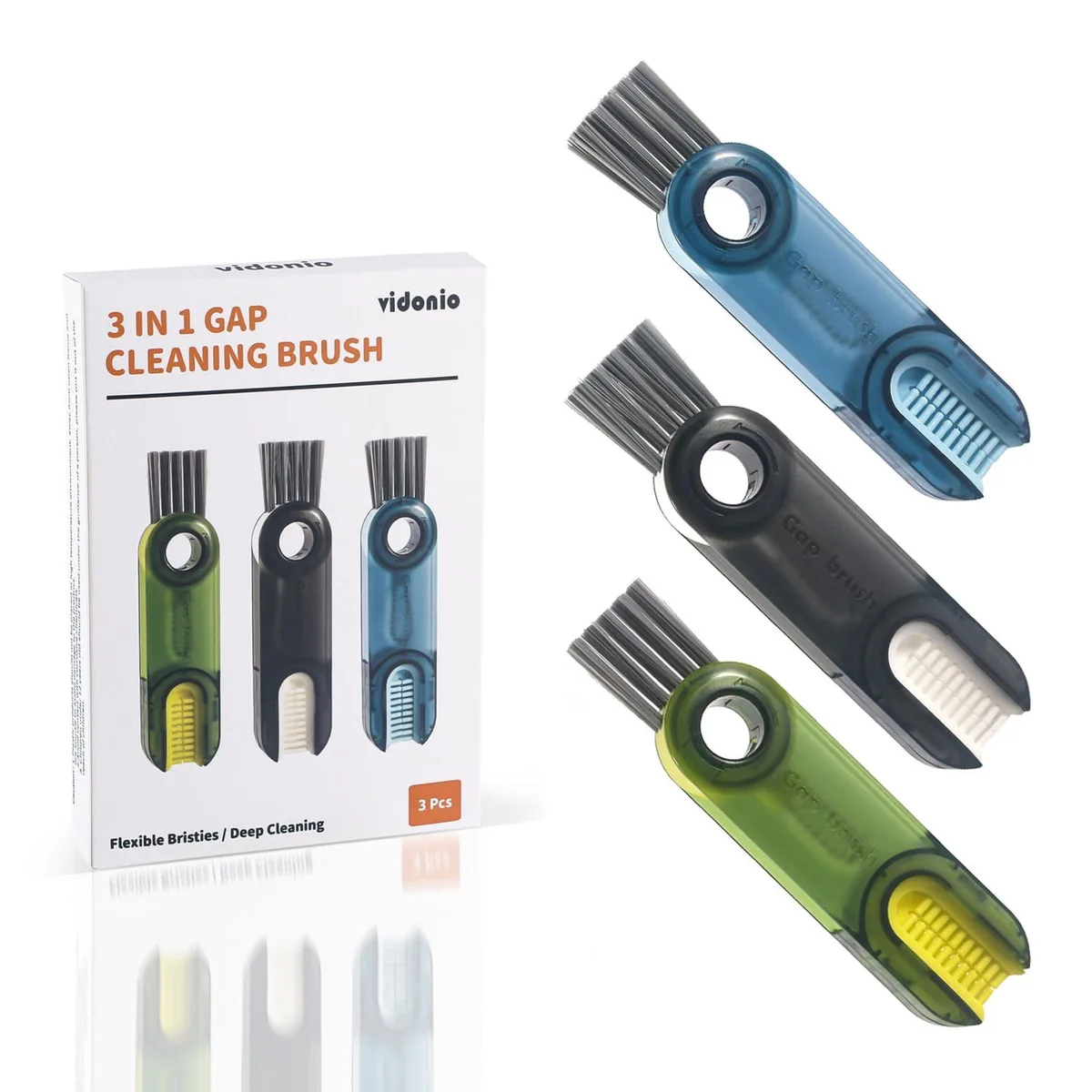 vidonio 3-in-1 Cup Lid Gap Cleaning Brush Set — product photo