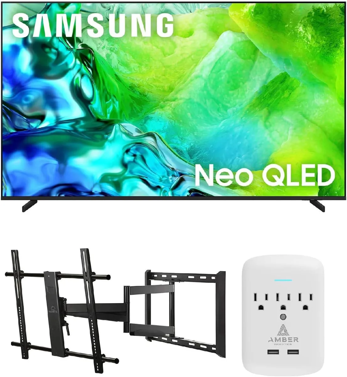 SAMSUNG SAMSUNG QN55QN80HAFXZA 55" Neo QLED 4K TV 144Hz with Full-Motion Mount 43-90 and 3-Outlet Surge (2026) — product photo